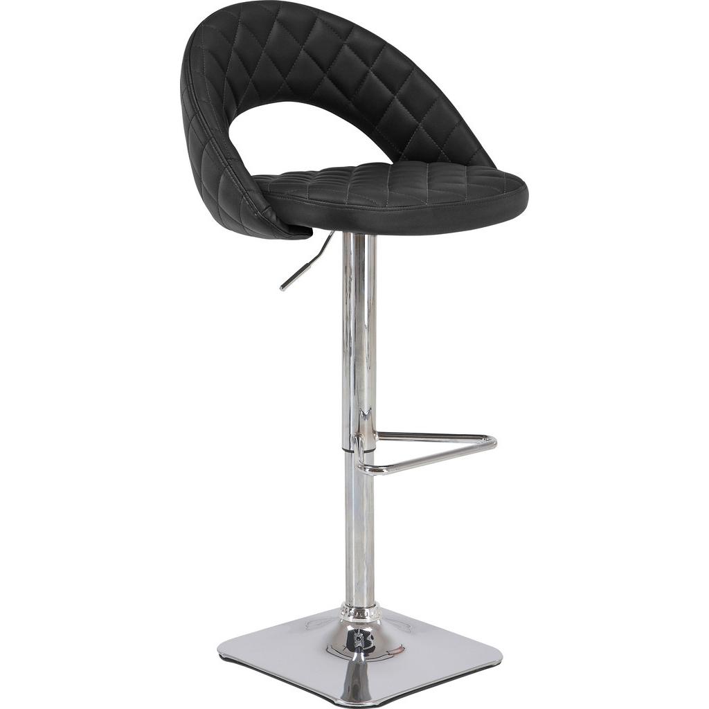 Barhocker höhenverstellbar mit Lehne Martin Schwarz/Chrom