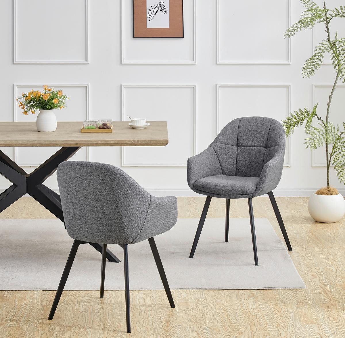 Vierfußstuhl Modo Grau/Schwarz B: 57 cm - Schwarz/Grau, MODERN, Holz/Textil (57/84,5/60,5cm) - Livetastic