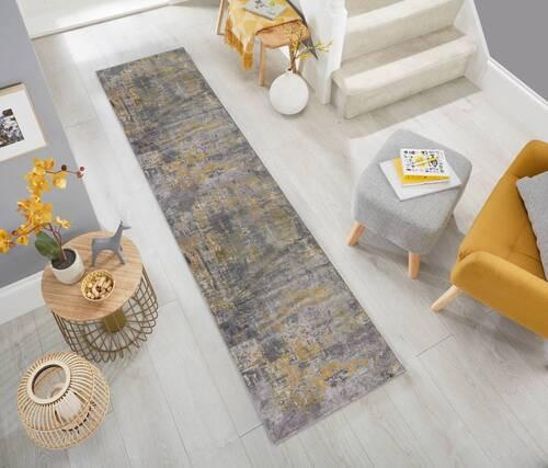 Teppich Gelb/Grau B: 300 cm - Gelb/Grau, Basics, Textil (300/80cm)
