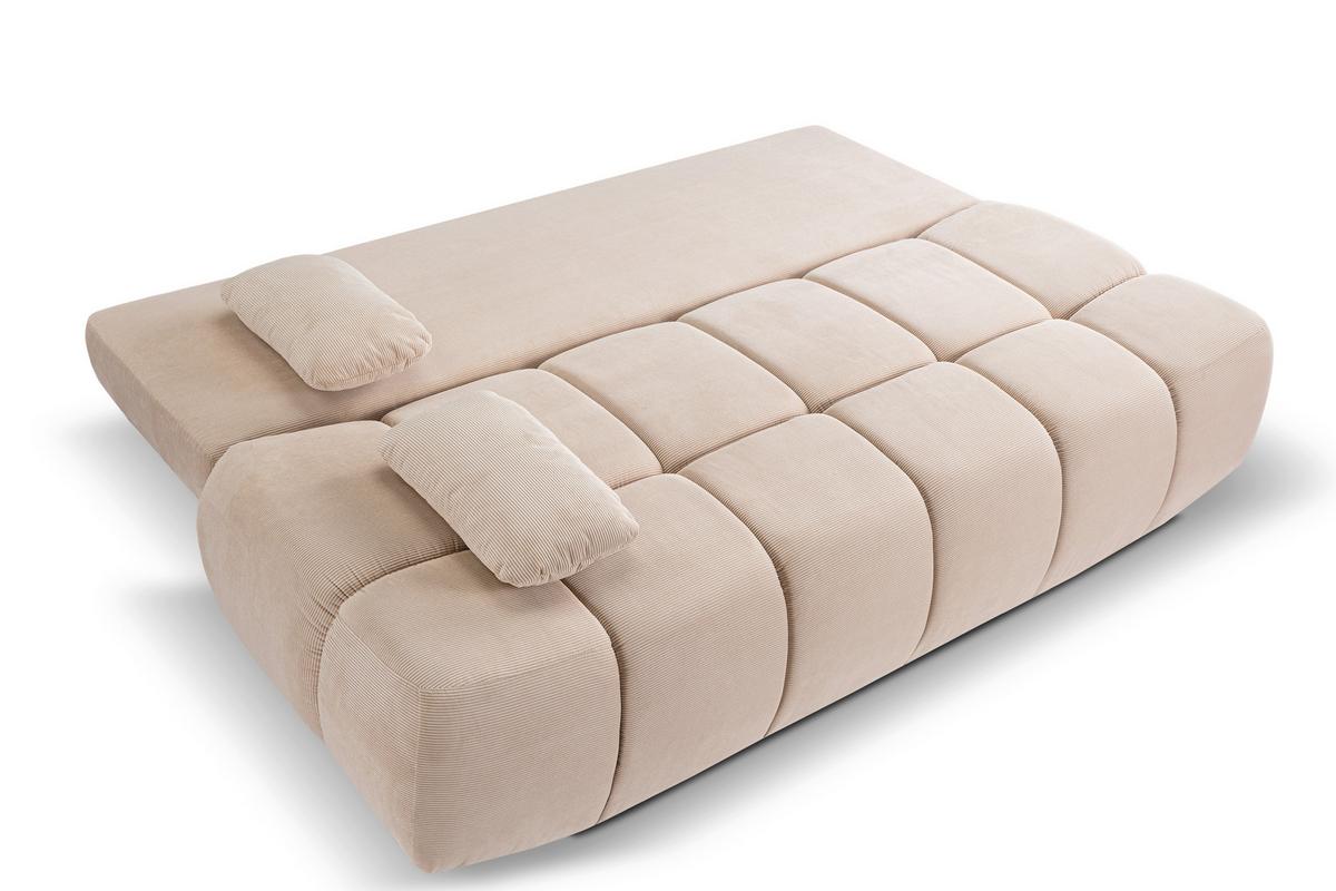 Schlafsofa Lauder Beige B: 207cm - Beige/Schwarz, Basics, Holz/Textil (207/93/105cm) - MID.YOU