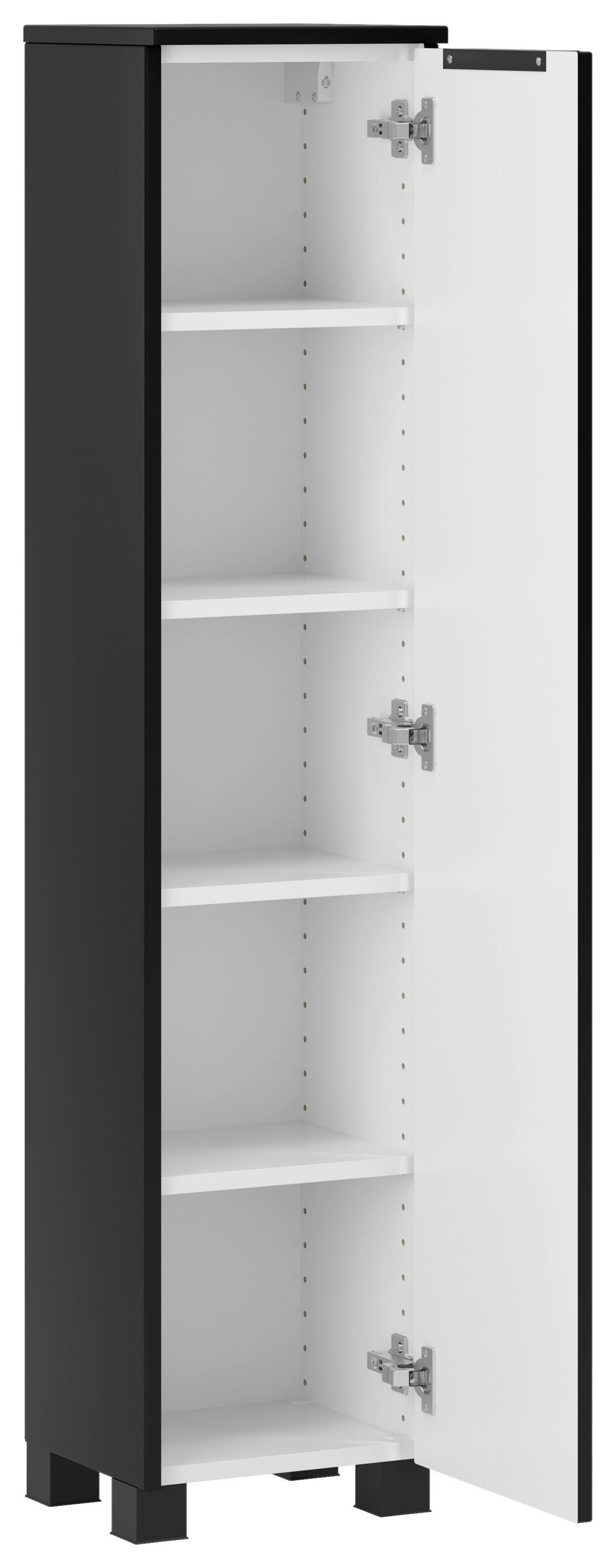 Midischrank Sevilla Schwarz, B: 30 cm - Schwarz, MODERN, Holzwerkstoff (30/130/35cm) - Held