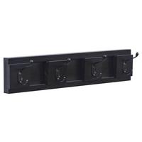 Hakenleiste Helga - Schwarz, MODERN, Holzwerkstoff/Metall (48/10/9cm)