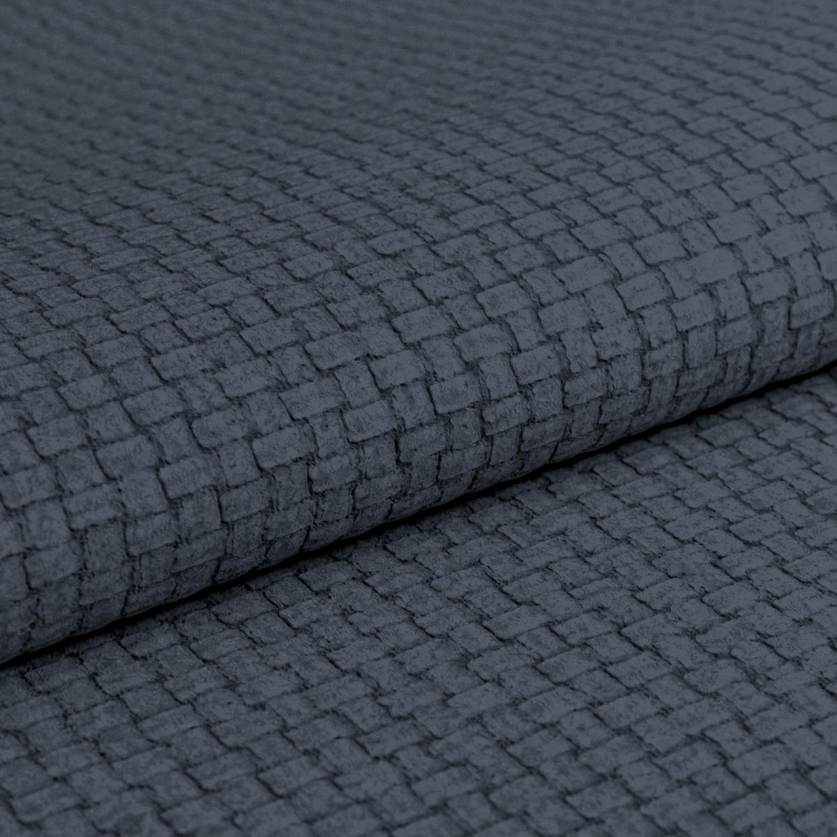 Ecksofa mit Bettfunktion Malaga new Chenille blau - Blau/Schwarz, KONVENTIONELL, Textil (286/203cm) - Ondega