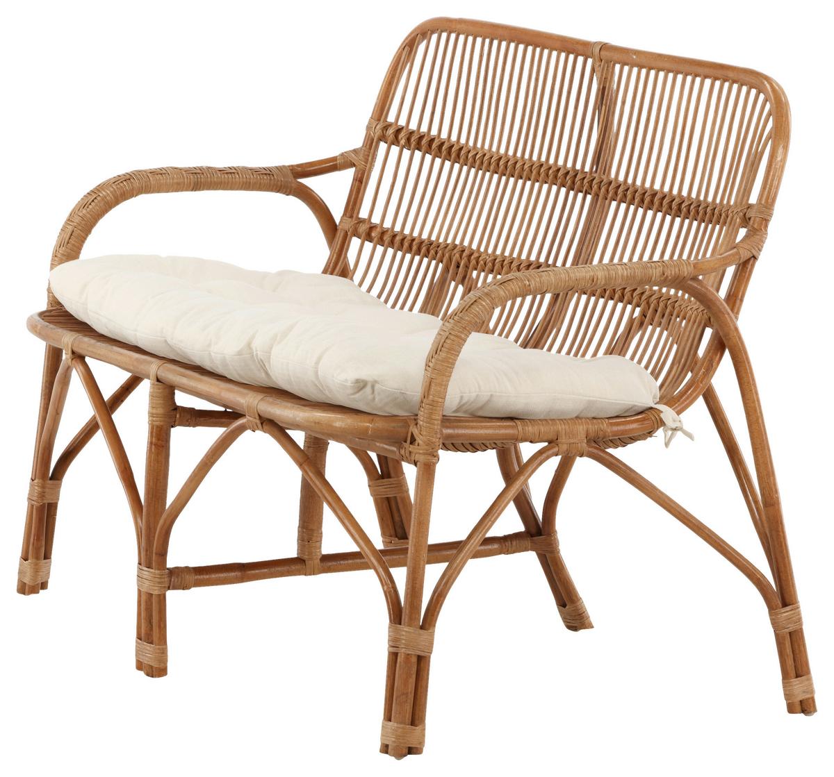 Loungesofa Nella Aus Holz - Naturfarben/Weiß, KONVENTIONELL, Holz (130/93/82cm) - Gardenson