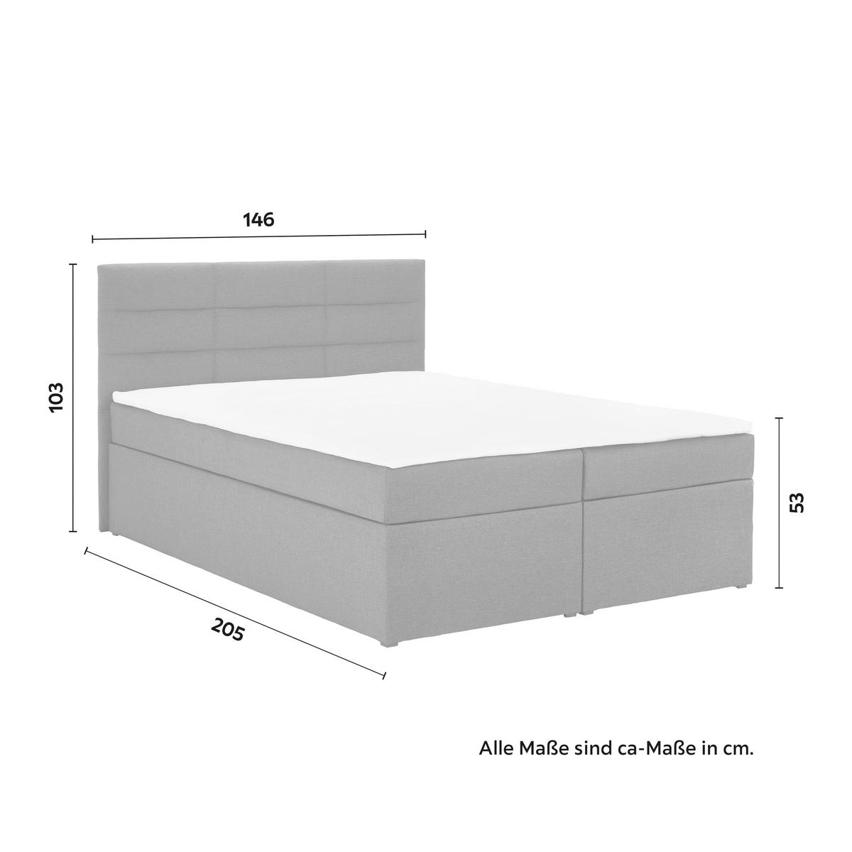 Manželská boxspring posteľ Lisa, 140x200, sivá - čierna/tmavosivá, Modern, drevo/kompozitné drevo (140/200cm) - Bessagi Home