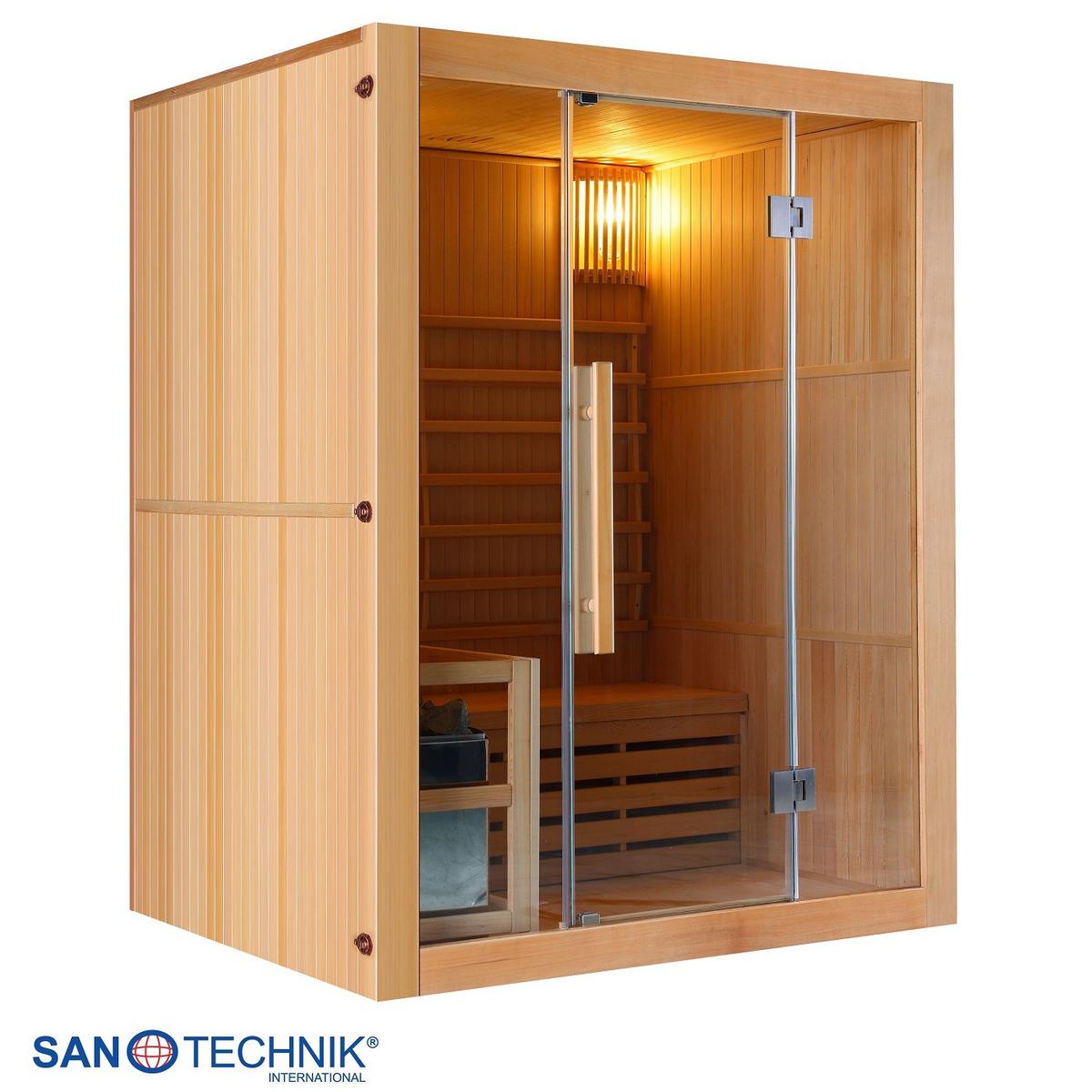 Finnische Sauna Riga int. Steuerung, 4,5-KW-Ofen - Basics, Holz (150/190/120cm)