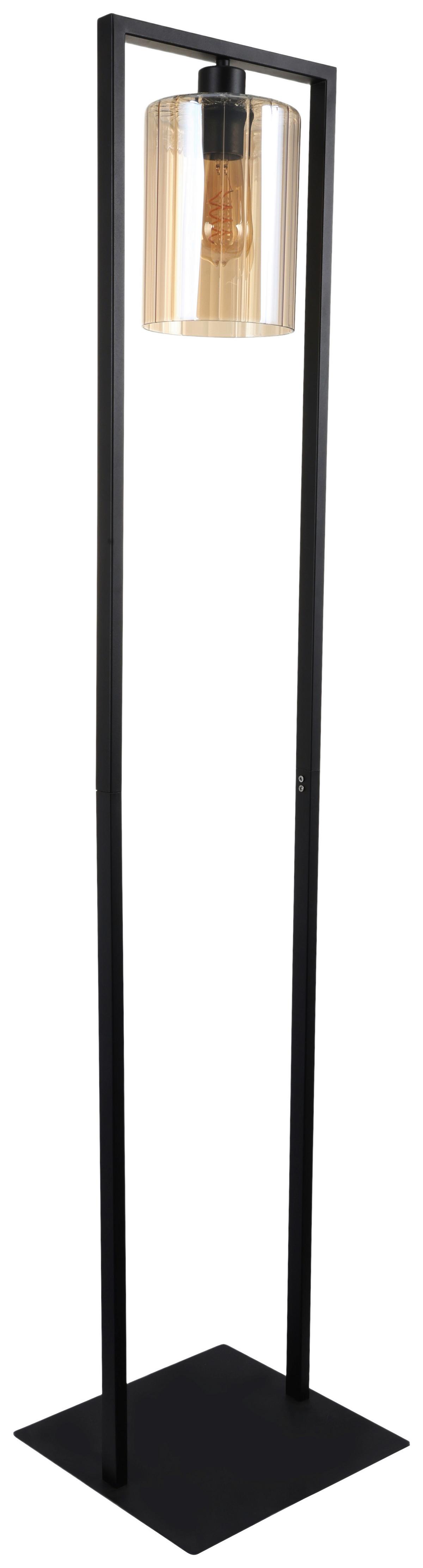 Stehleuchte Ambi - Bernsteinfarben/Schwarz, MODERN, Glas/Metall (30/140cm)