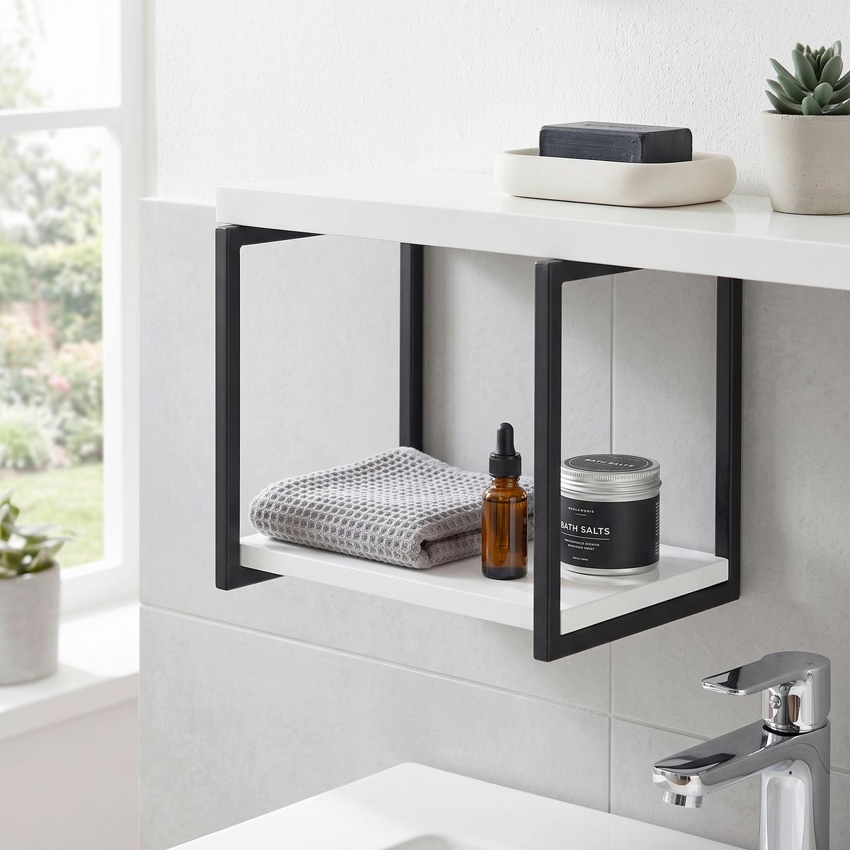 Badezimmerregal in Weiß & Schwarz » Top-Angebot