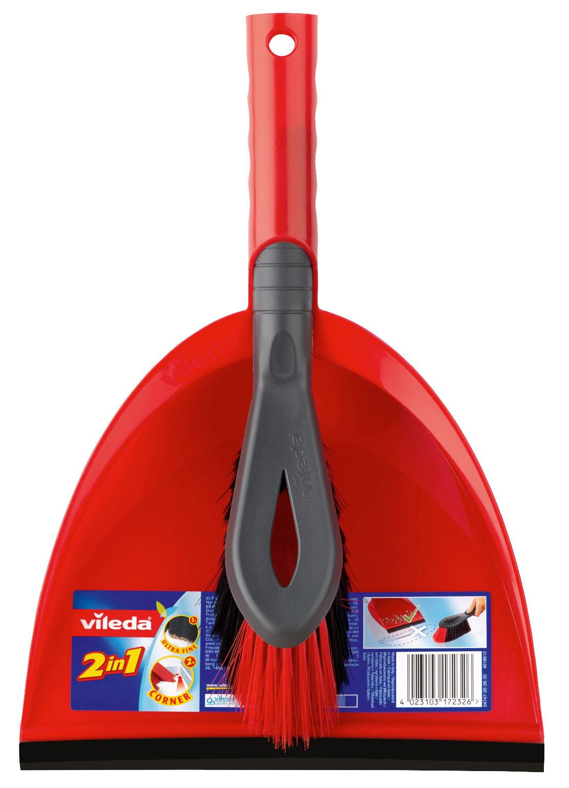 Kehrgarnitur Vileda -Kehrschaufel-Set - Rot, Basics, Kunststoff (34,6/24,85/14,30cm) - Vileda