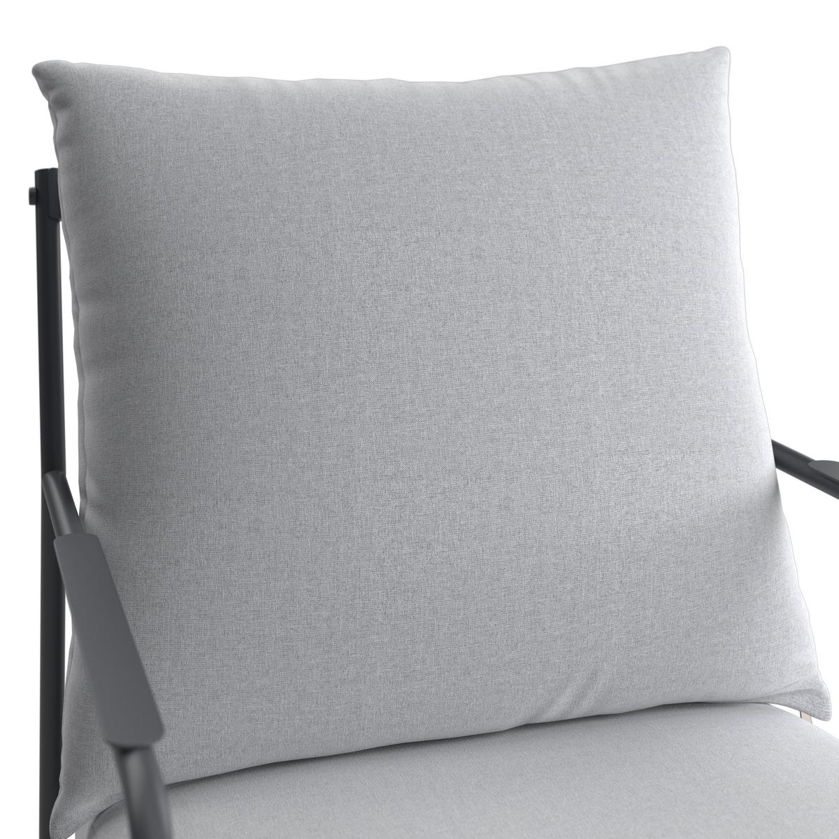 Loungegarnitur Nizza - Dunkelgrau/Hellgrau, MODERN, Textil/Metall (114/75/70cm) - Beldano