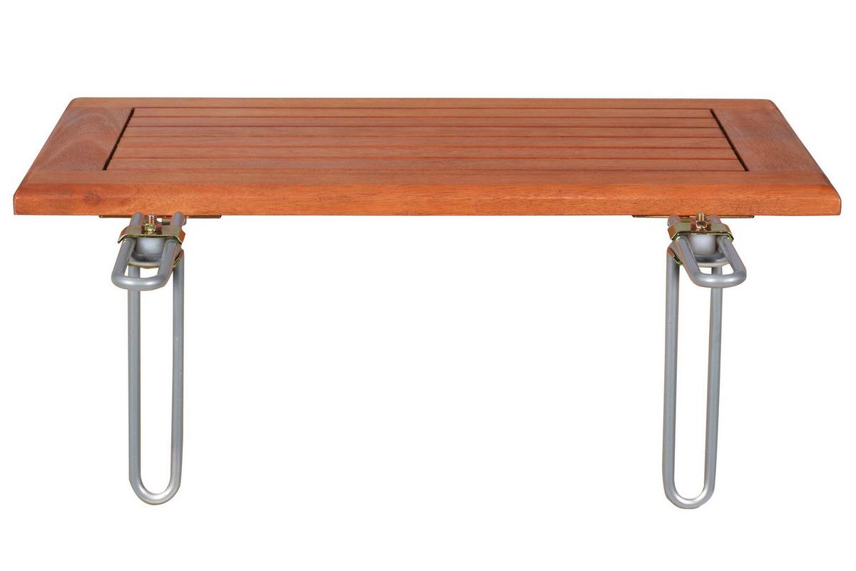 Gartentischgruppe Porto 3--Teilig. aus Holz - Eukalyptusholzfarben, KONVENTIONELL, Holz - Gardenson