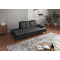 RÉCAMIERE Amica E, Schwarz B: 231 cm - Schwarz, KONVENTIONELL, Leder/Textil (231/90/122cm) - Sit & More