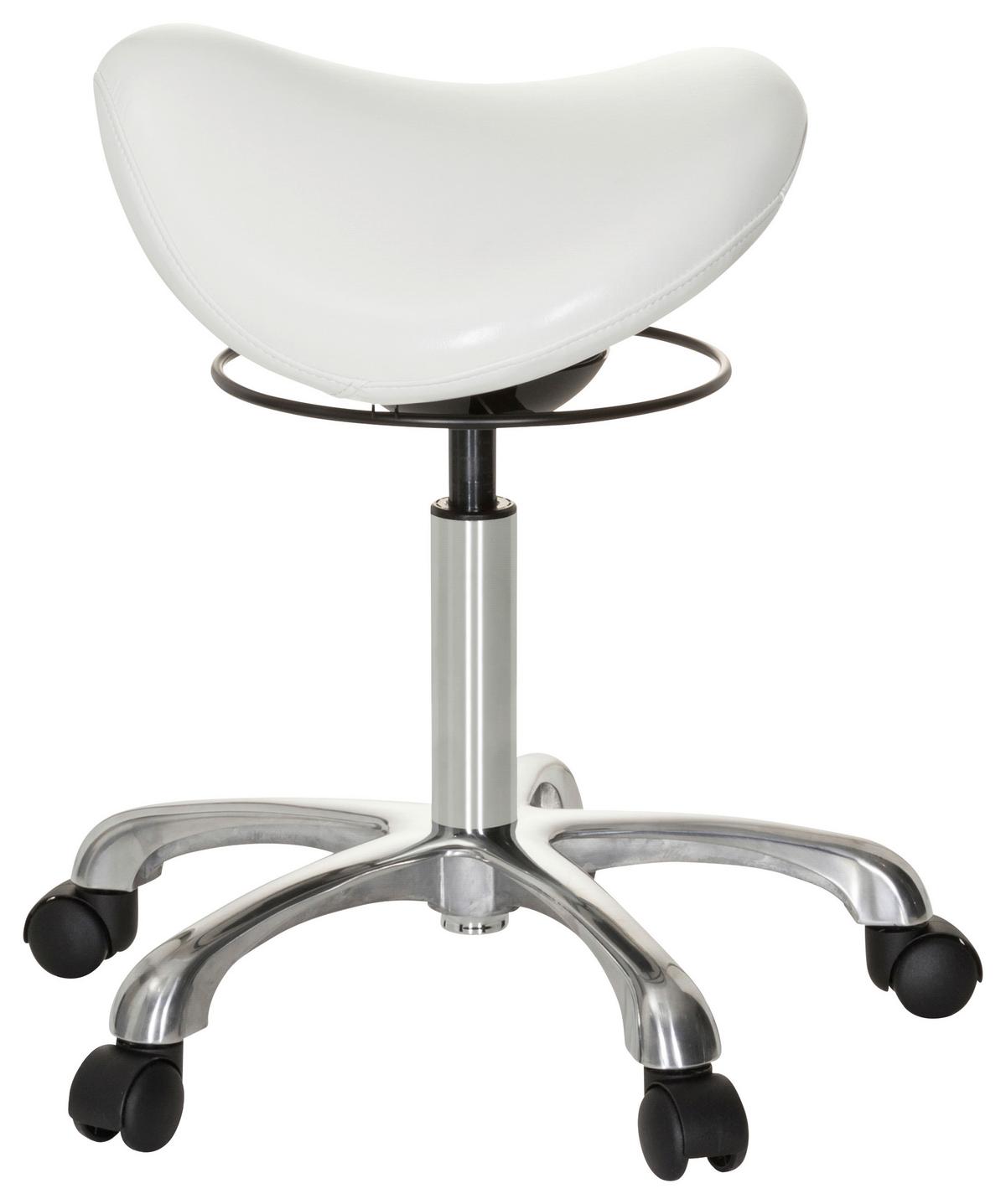 Bürohocker Ortho Sit Weiß Bis 110 Kg - Silberfarben/Weiß, Basics, Kunststoff/Textil (56/54/56cm) - MID.YOU