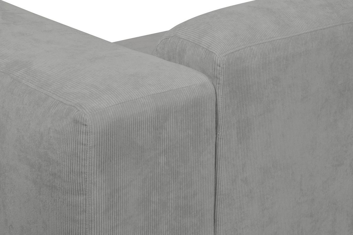 Ecksofa Hannah Hellgrau 170x343 cm - Hellgrau/Schwarz, Design, Textil (170/343cm) - MID.YOU