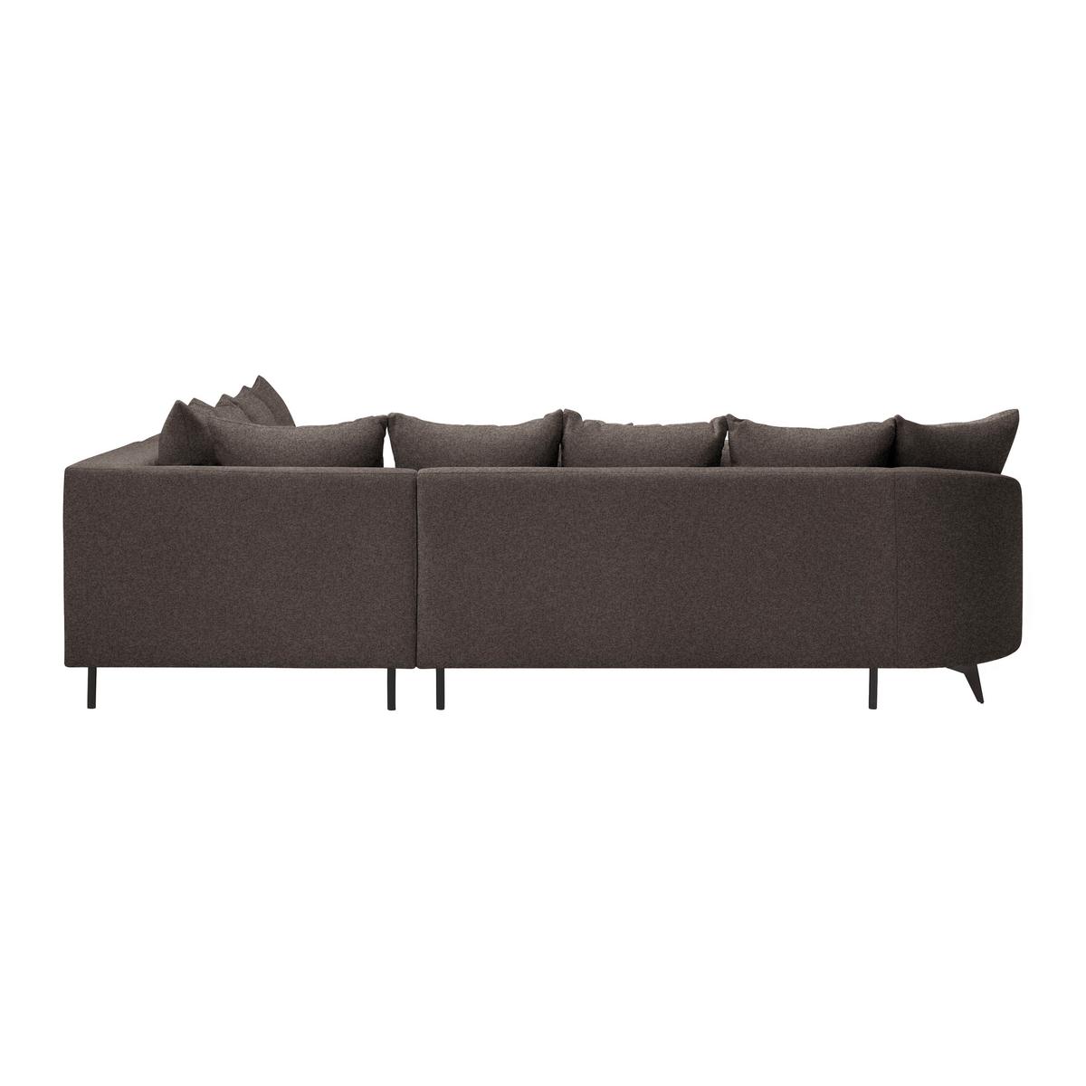 Rohová sedačka AXEL, pravá, mokka žinylka - černá/mokka, Moderní, kov/textil (291/250cm) - Mömax