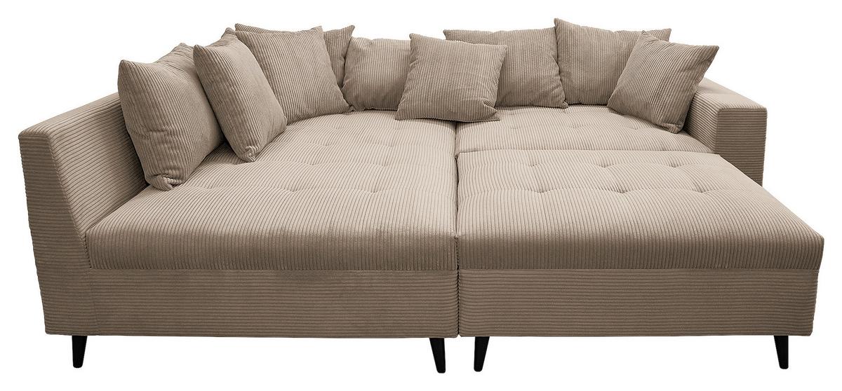 Ecksofa Pruno Hellbraun S: 174x247 Cm - Hellbraun/Schwarz, Design, Textil (174/247cm) - MID.YOU