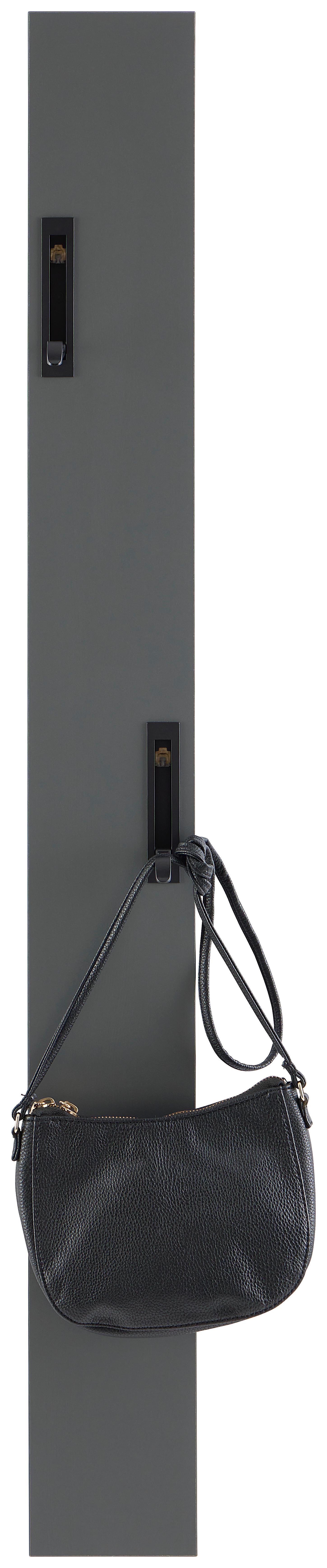Garderobe Leony H: 110 cm Anthrazit, 2 Haken - Anthrazit, Trend, Holzwerkstoff (12/110/1,8cm)