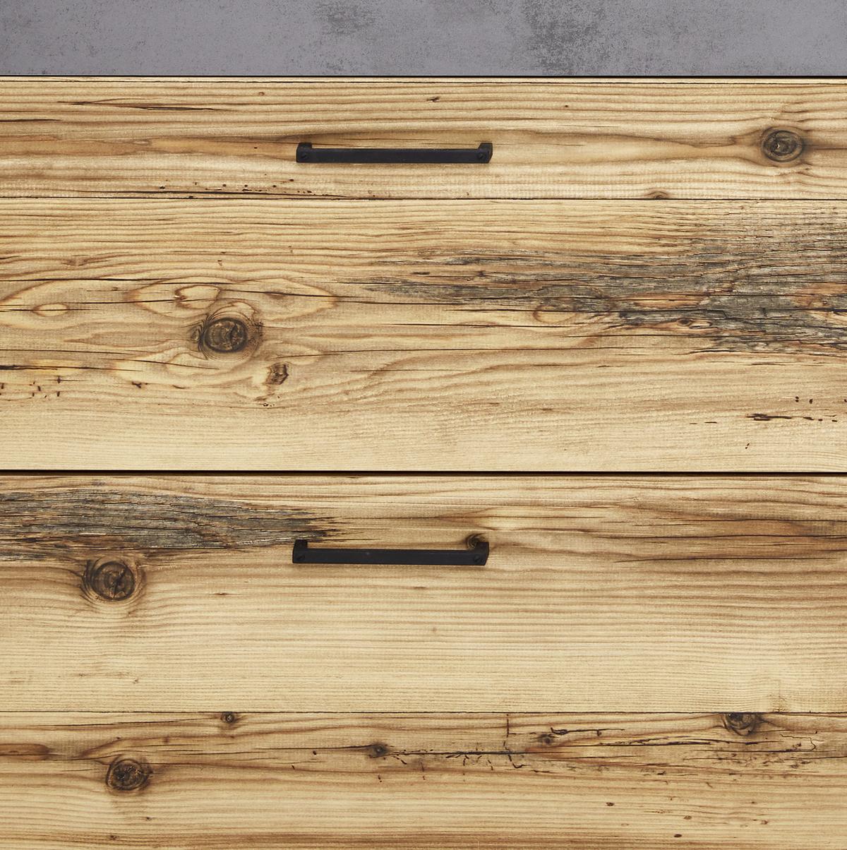 Kommode B 120cm Alicante Fichtefarben/Grau - Fichtefarben/Schwarz, MODERN, Holzwerkstoff (120/89,4/38cm) - Luca Bessoni