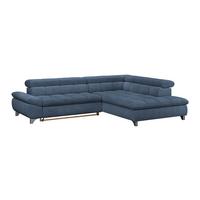 Ecksofa Gemini Dunkelblau, B: 312cm - Chromfarben/Dunkelblau, KONVENTIONELL, Textil (312/234cm)