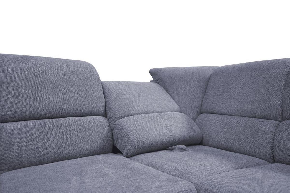 Ecksofa Marsylia Blaugrau S: 216x270 Cm - Silberfarben/Blaugrau, Design, Holz/Textil (216/270cm) - Livetastic