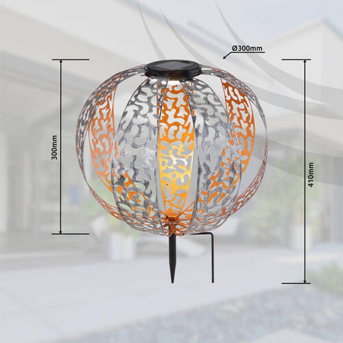 Solar-Hängeleuchte Gold/ Silberfarben/Schwarz H: 41 cm - Silberfarben/Goldfarben, Design, Metall (30/41,0cm) - Globo