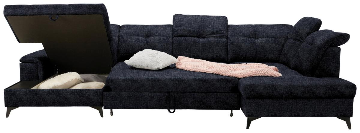 Rohová sedačka U SIERRA, pravá, antracitová INFINITY - antracitová, Moderní, kov/textil (181/364/230cm) - Mömax