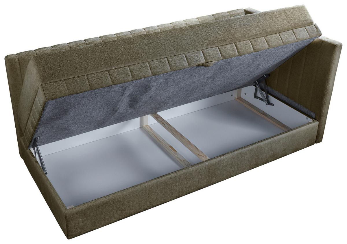 Schlafsofa Roma Chenille Grün, B: 212cm - Schwarz/Grün, Design, Textil (212/83/99cm) - MID.YOU