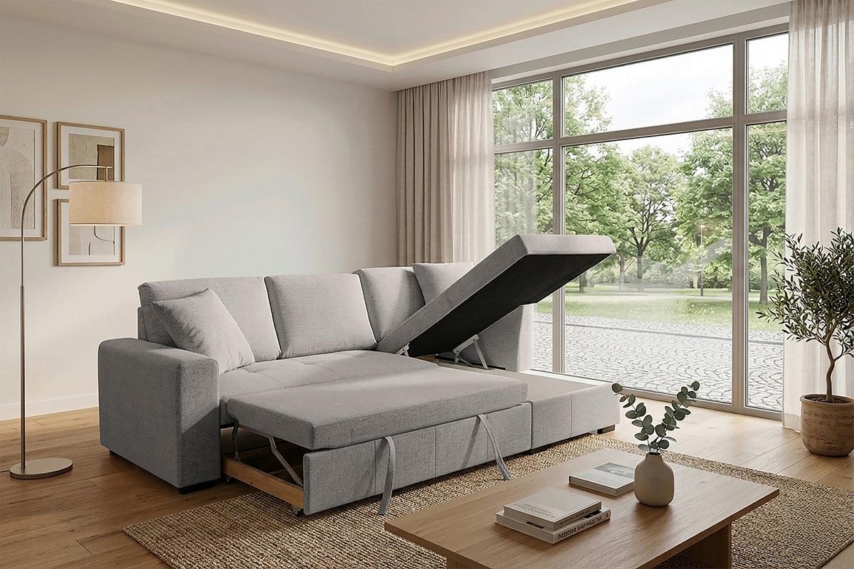 Ecksofa Lukas Graubraun S: 239x158 Cm - Graubraun, Trend, Textil (239/158cm)