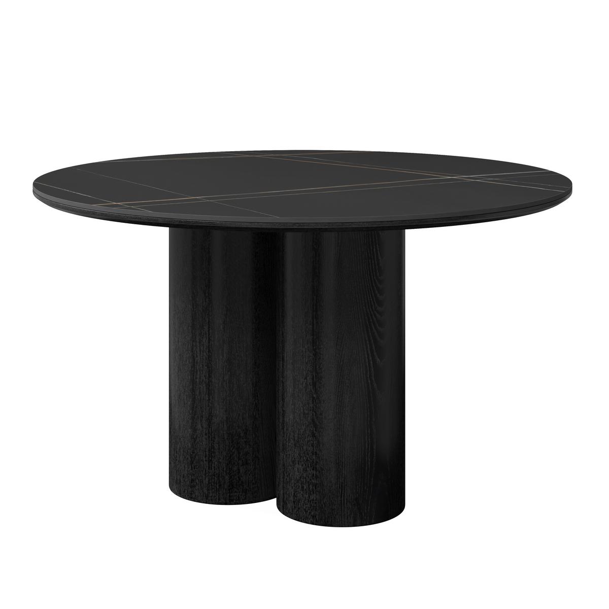 Jedálenský stôl Kiano, P: 130 cm - čierna, Modern, drevo/kompozitné drevo (130/75cm) - Bessagi Home