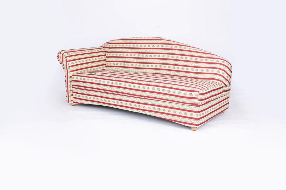 3-Sitzer Loretta, Armlehne links, ca. 193x83x85 cm - Bordeaux/Rot, Basics, Holz/Textil (193/83/85cm)