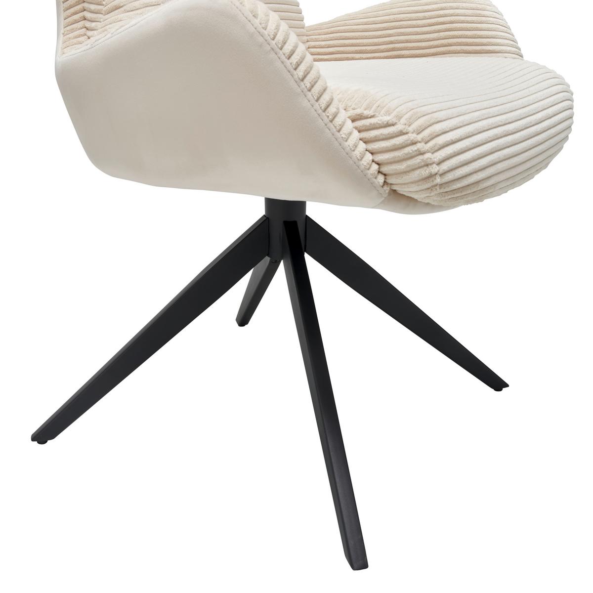 Armlehnstuhl-set Vanja - Beige/Schwarz, LIFESTYLE, Textil/Metall (58/88/68cm) - MID.YOU