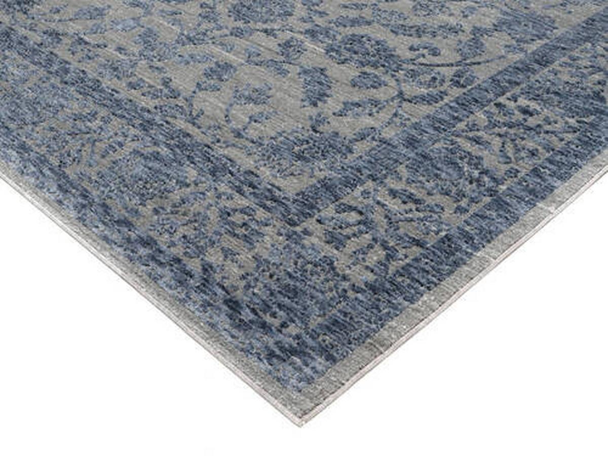 Webteppich Denver - Blau/Dunkelgrau, Design, Textil (65/130cm) - Musterring