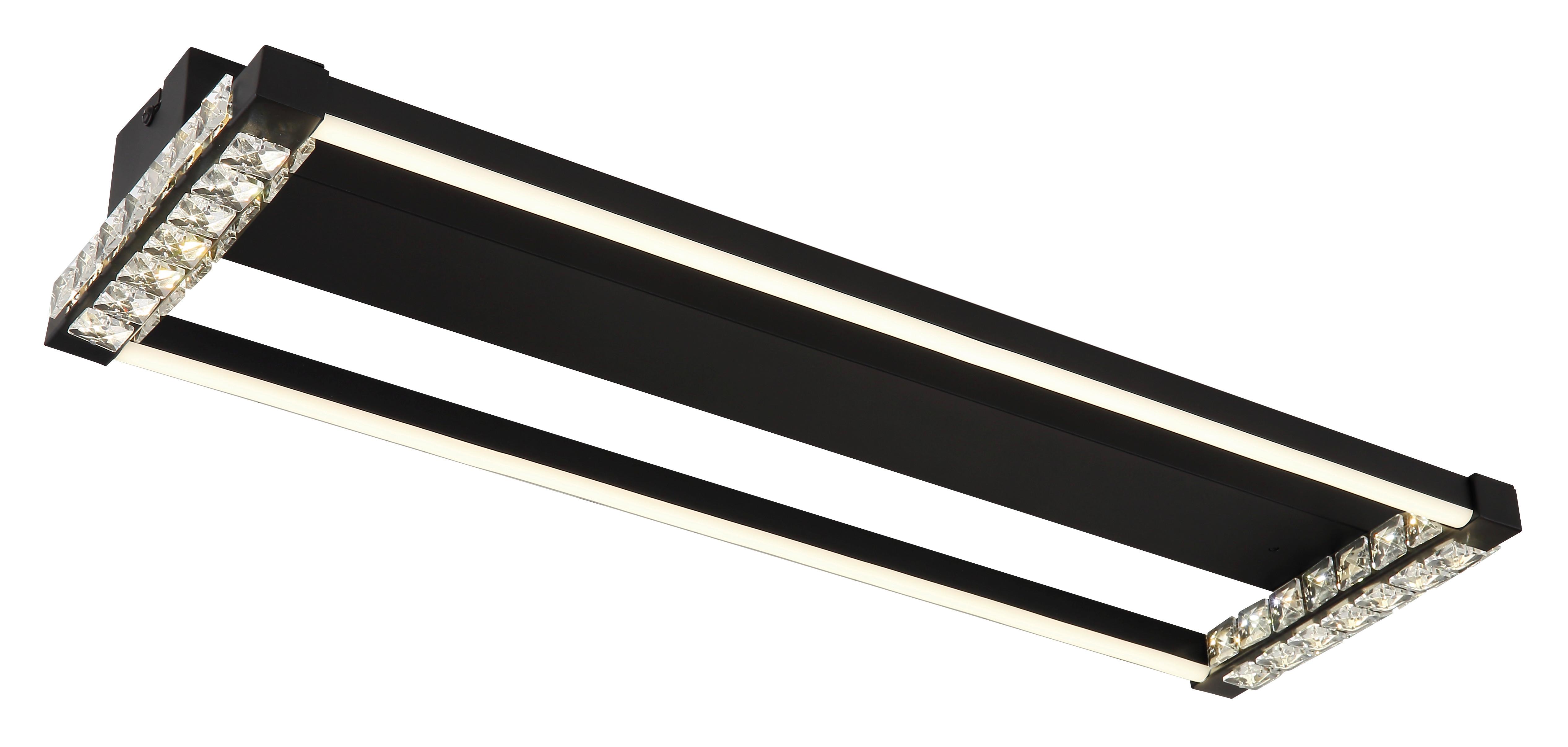 LED-Deckenleuchte 67164d - Klar/Schwarz, Design, Kunststoff/Metall (62,5/20,6/7cm) - Globo