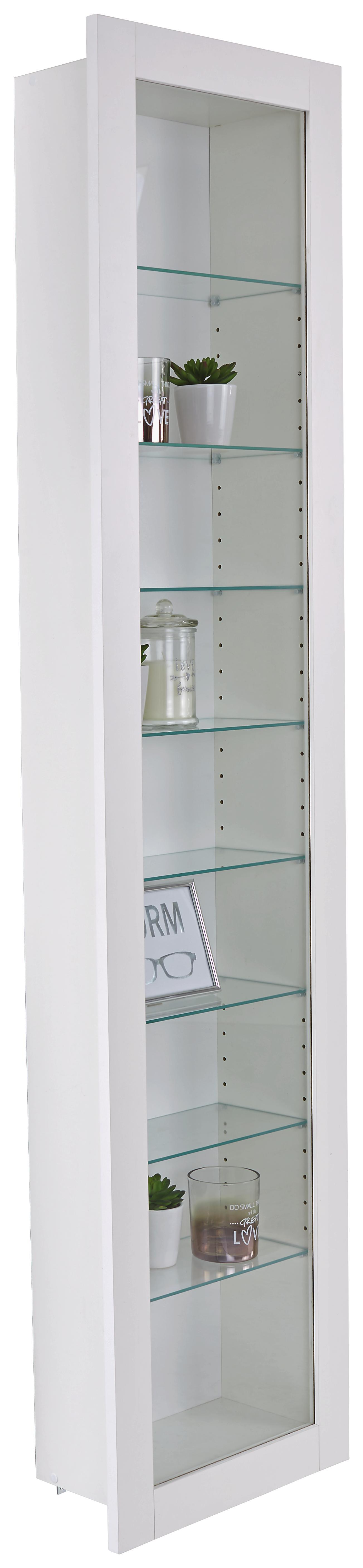 Falivitrin Hängevitrine Boni - Fehér, modern, Faalapú anyag/Üveg (42/168,5/17cm)