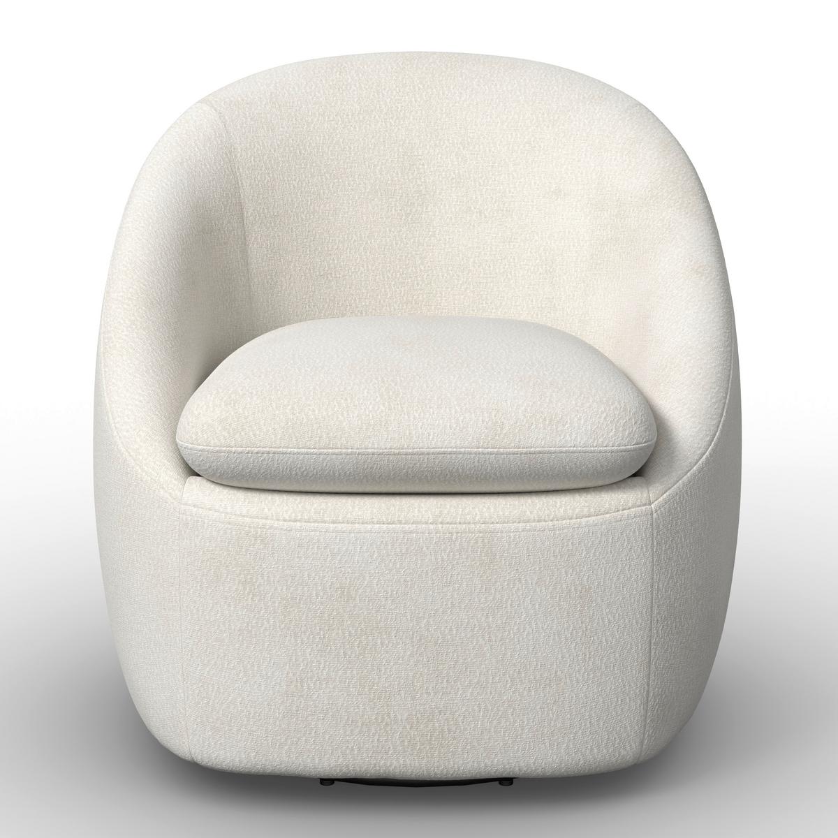 Relaxačné kreslo DORA, biela ženilka - čierna/biela, Modern, kov/drevo (77/74/73cm) - Bessagi Home