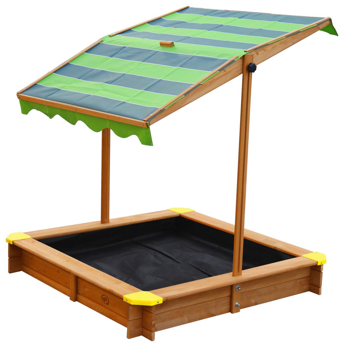 Sandkasten A031.013.00 - Braun/Grün, KONVENTIONELL, Holz/Textil (118/118/118cm) - Ambia Garden