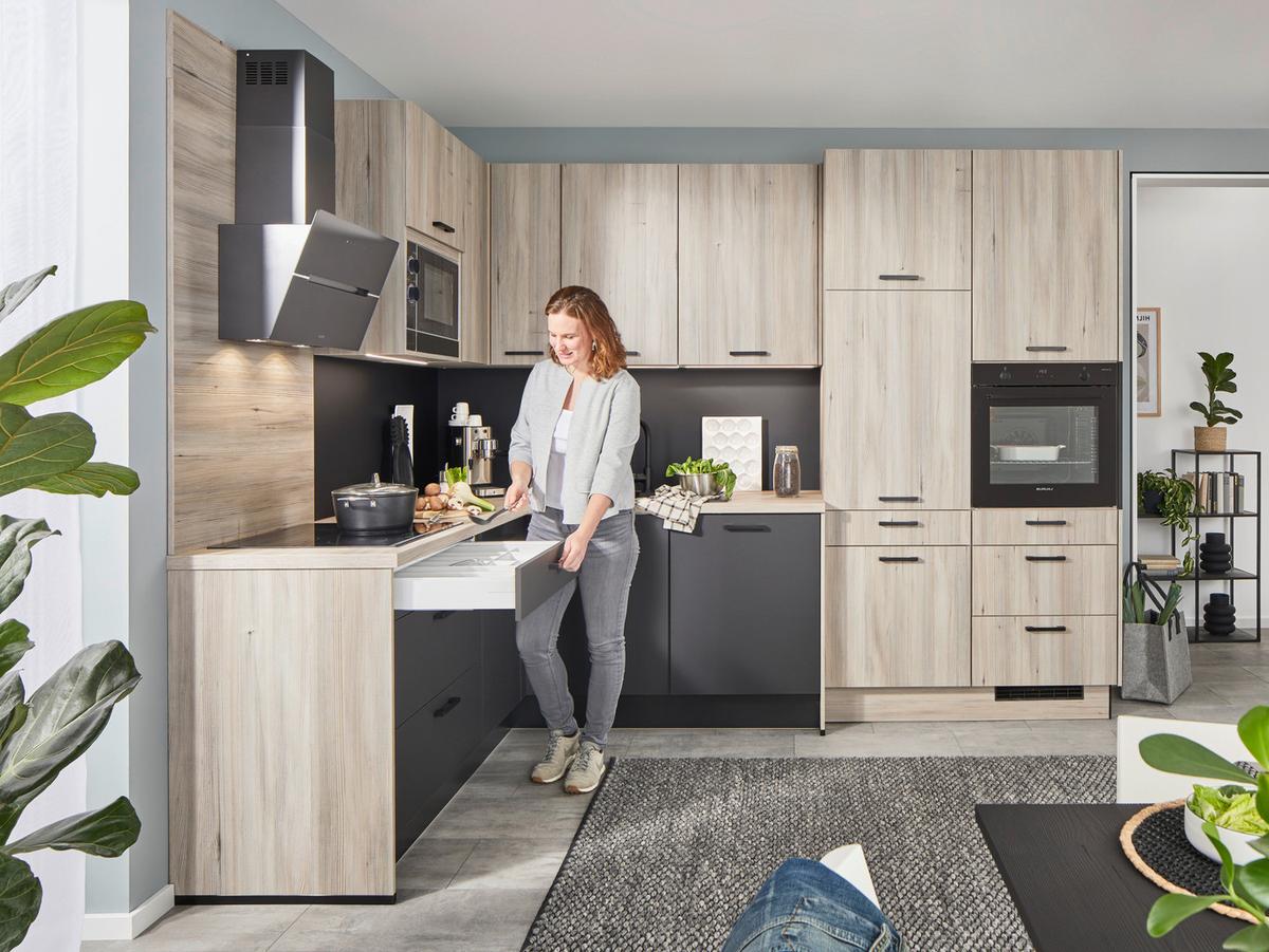Eckküche Pn100/210 - Design, Holzwerkstoff (205/298cm) - Pino