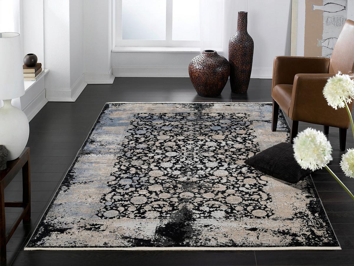 Webteppich Multicolor Colorado Flower 80x150 Cm - Dunkelgrau/Hellgrau, Design, Textil (80/150cm) - Musterring
