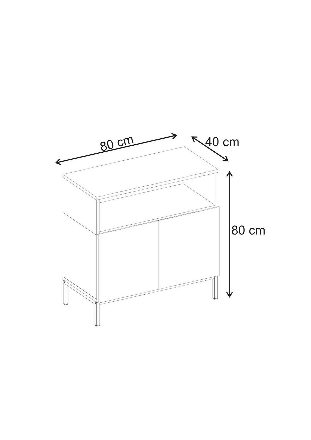 SIDEBOARD Schwarz/Walnussfarben B: 80cm - Walnussfarben/Schwarz, MODERN, Holzwerkstoff (80/80/40cm)