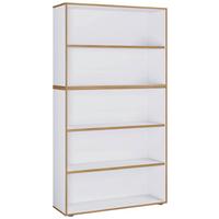 Regal Salia Weiß, Honigeiche B: 100 cm - Honigeiche/Schwarz, Design, Holzwerkstoff (100/183/33cm) - MID.YOU