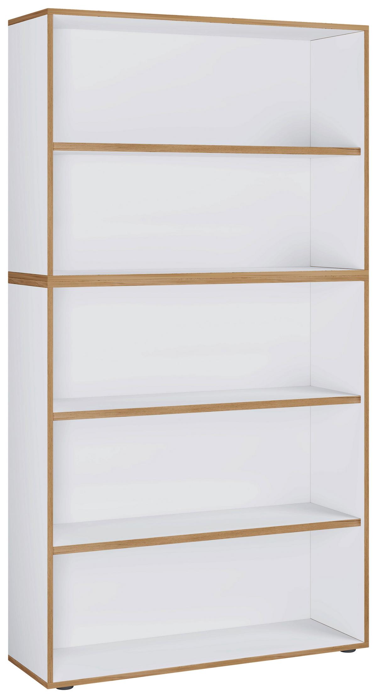 Regal Salia Weiß, Honigeiche B: 100 cm - Honigeiche/Schwarz, Design, Holzwerkstoff (100/183/33cm) - MID.YOU