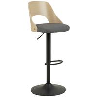 Barová stolička LUCY - čierna/farba duba, Design, kov/drevo (47/113/51cm) - Mömax