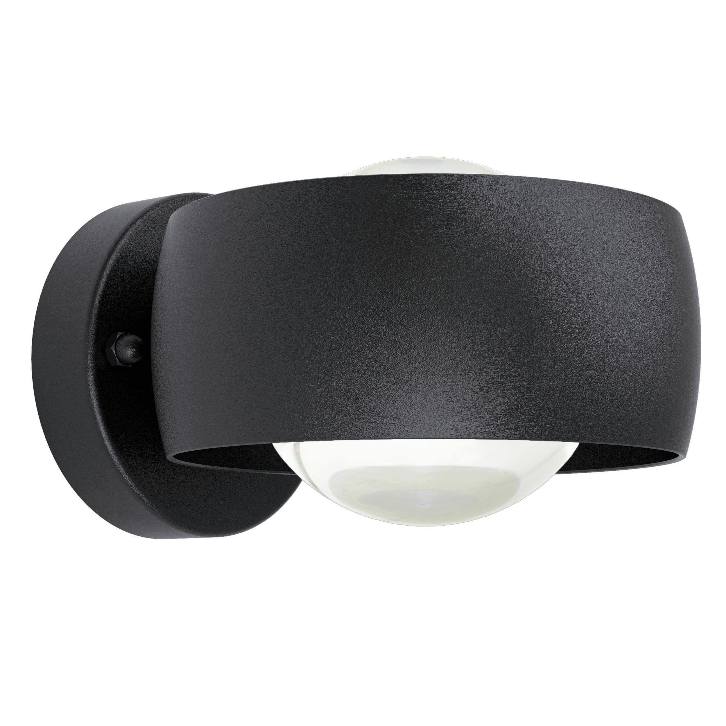 Außenwandleuchte Treviolo 2,2W Metall Kunststoff, Wandmontage - Schwarz/Weiß, Design, Kunststoff/Metall (16/19/8,5cm) - Eglo