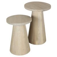 Beistelltischset Cone 2-teilig Weiß - Weiß, Design, Holz (30/40/40/60/50cm) - MID.YOU