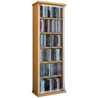 Cd Regal Mit Glastür Classic 31 Cm Buche Dekor - Buchefarben, KONVENTIONELL, Glas/Holzwerkstoff (31/92/18cm) - MID.YOU