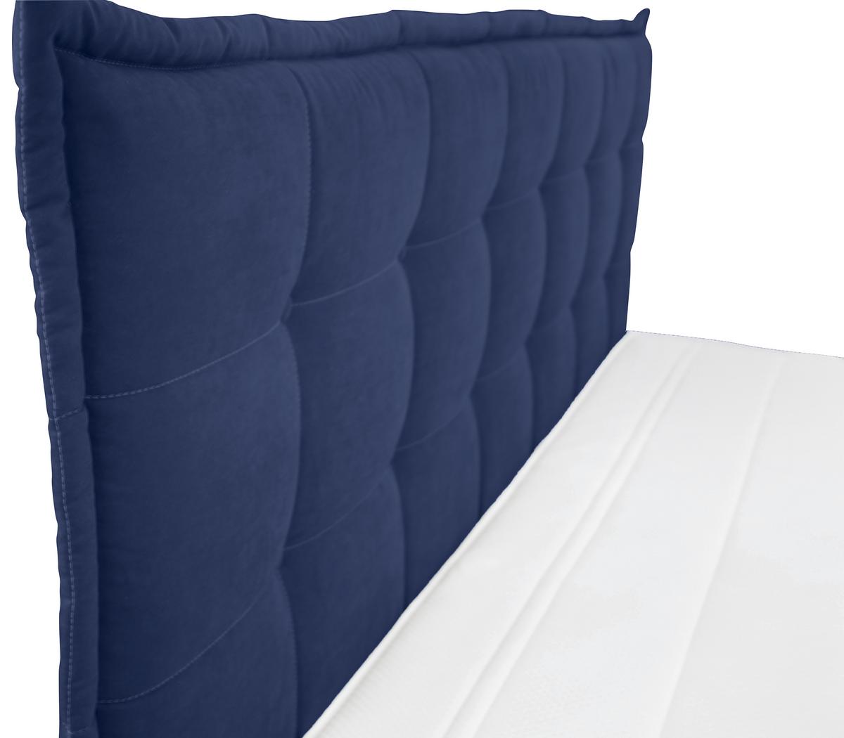 Boxspringbett Mit Topper 180x200 Blau Fabio - Blau, MODERN, Textil (180/200cm)