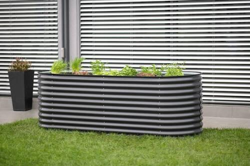 Hochbeet Metall Hochbeet Oval 240 cm - Anthrazit, Basics, Metall (240/82/80cm)
