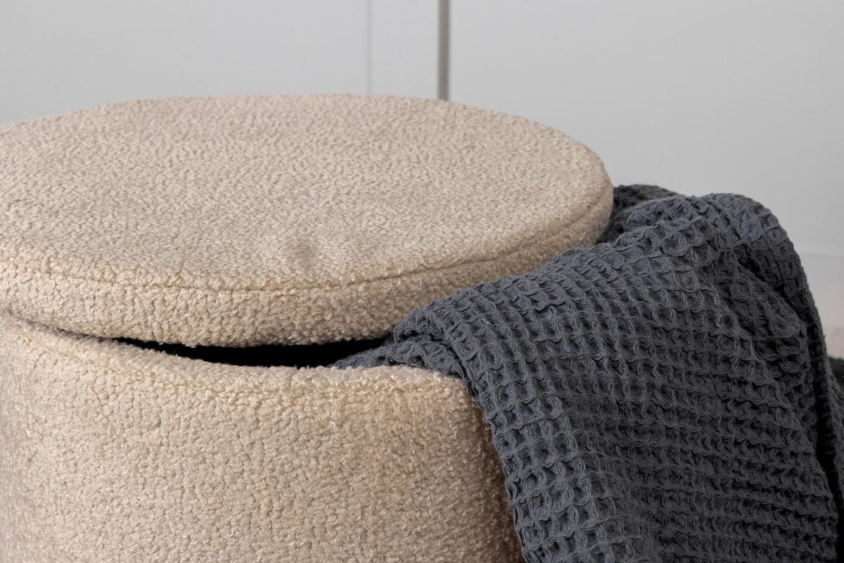 Pouf Dunken - Beige, Design, Kunststoff/Textil (51/43/51cm) - Livetastic