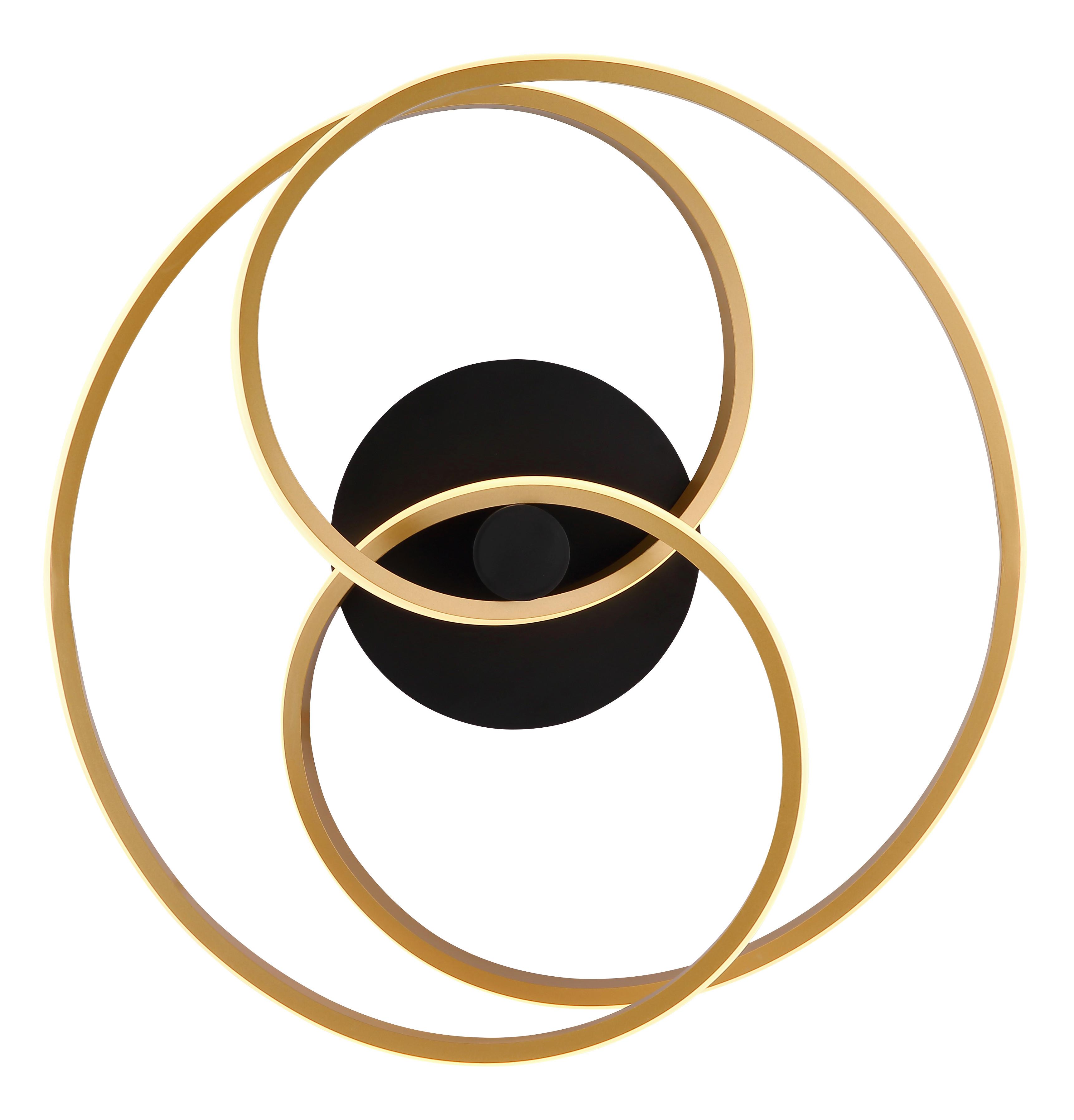 LED-Deckenleuchte 67183-40g - Goldfarben/Opal, Design, Kunststoff/Metall (50/16cm) - Globo