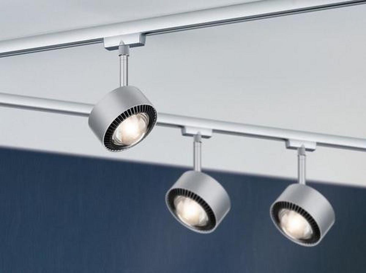 Schienensystem Urail Strahler 95519 LED-Spot Schwenkbar - Chromfarben/Schwarz, Basics, Kunststoff/Metall (9,8/1,7cm) - Paulmann